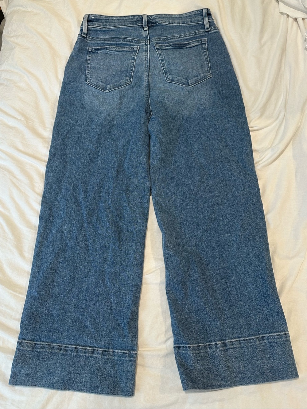 LOFT Women's Wide-Leg Flare Jeans in Medium Blue - Picture 2 of 5